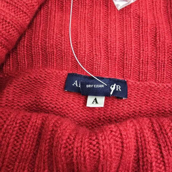 NWT Ann Taylor 100% Cashmere Cowl Neck Sweater Size S Knit Pullover Red Holiday - Picture 4 of 7